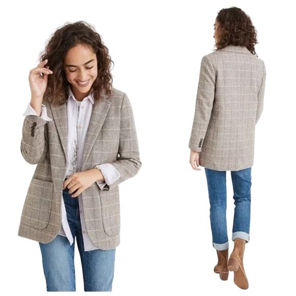 Madewell Jackets & Blazers - MADEWELL Larsen Blazer in Plaid size M Brown Plaid